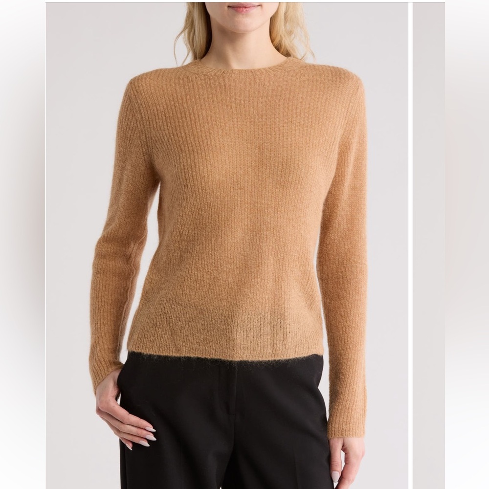 Vince Brushed Crewneck Sweater in Almond